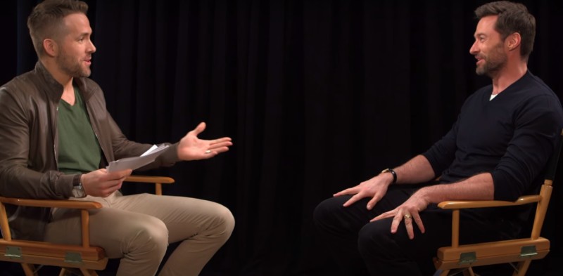 Ryan Reynolds na zoeira em entrevista com Hugh Jackman
