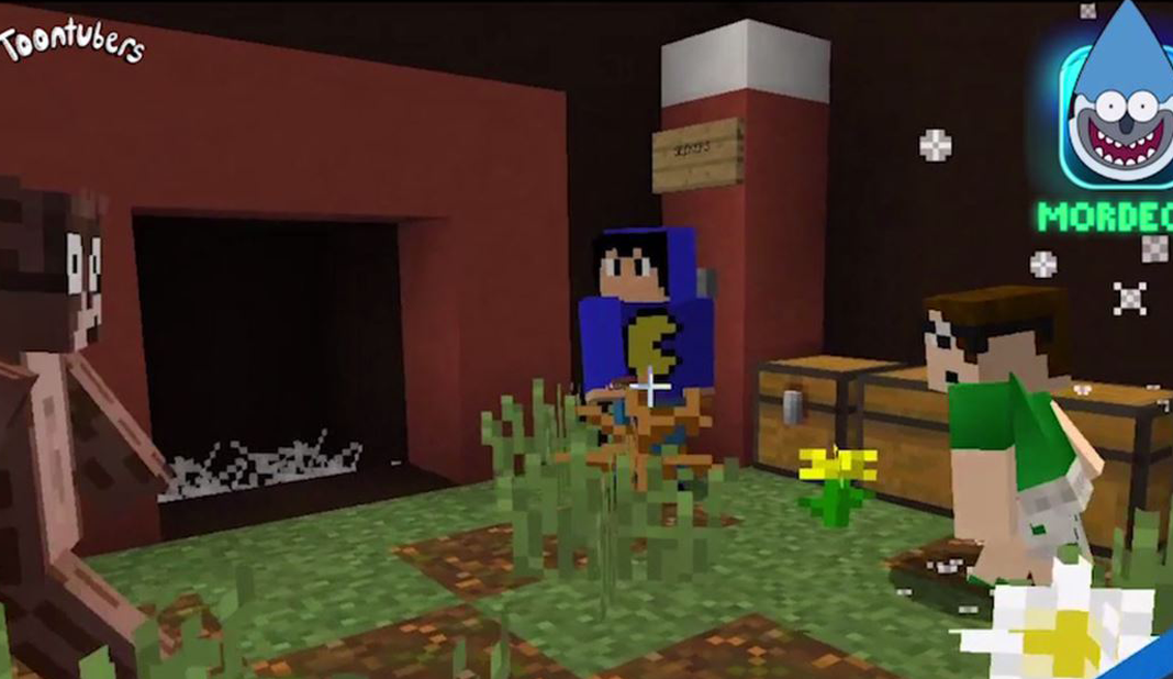 Rigby e Mordecai jogam esconde-esconde com PAC e Mike, do TazerCraft, em Minecraft