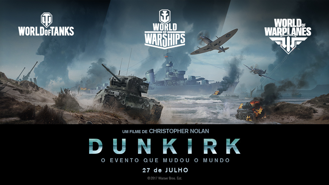 Wargaming fecha parceria com a Warner Bros e disponibiliza em seus jogos conteúdos inspirados no filme Dunkirk