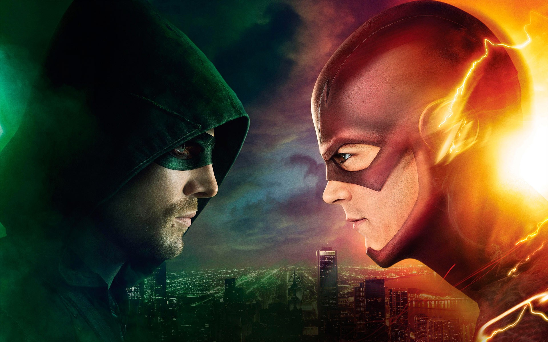 Arrowverso | Nova imagens mostram Oliver Queen e Barry Allen com uniformes trocados