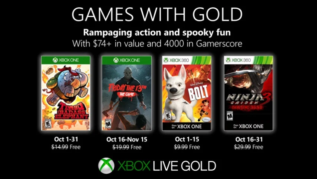 Microsoft anuncia os jogos gratuitos em outubro de 2019 para os assinantes da Xbox Games With Gold