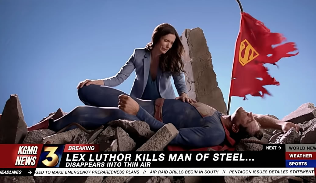 Trailer estendido de Crise nas Infinitas Terras recria a cena da morte do Superman
