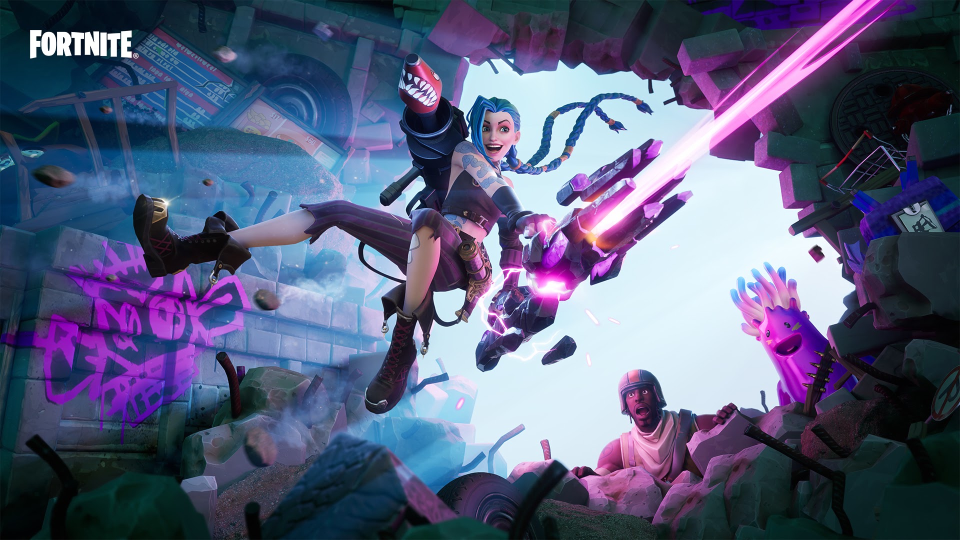 Jinx, campeã de League of Legends, chega ao Fortnite
