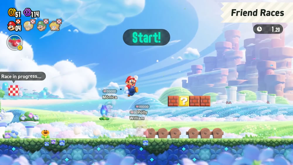 O modo online de Super Mario Bros. Wonder
