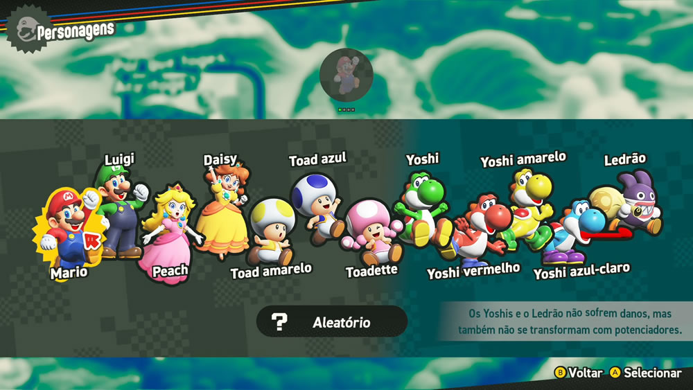 Os personagens de Super Mario Bros. Wonder