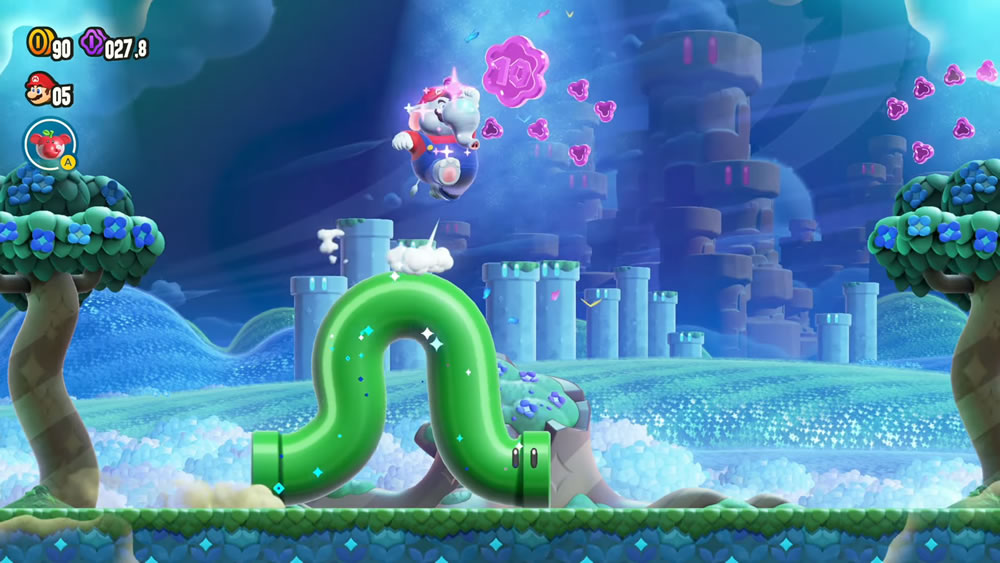 Mario com a transformação de elefante
