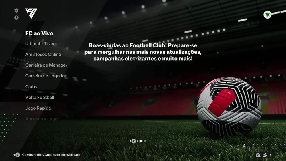 Menu no EA Sports FC 24