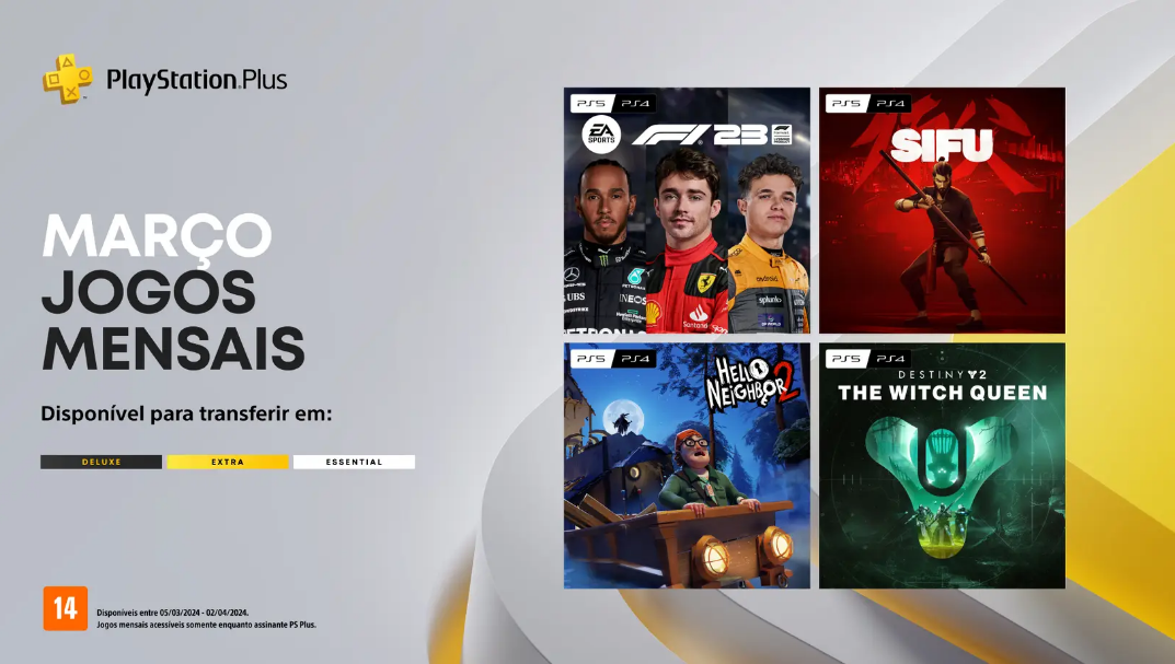 PlayStation Plus anuncia jogos gratuitos de março