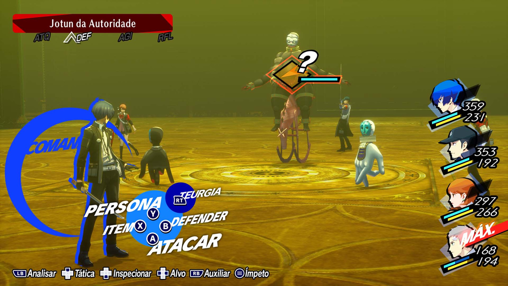 Tela de combate do jogo