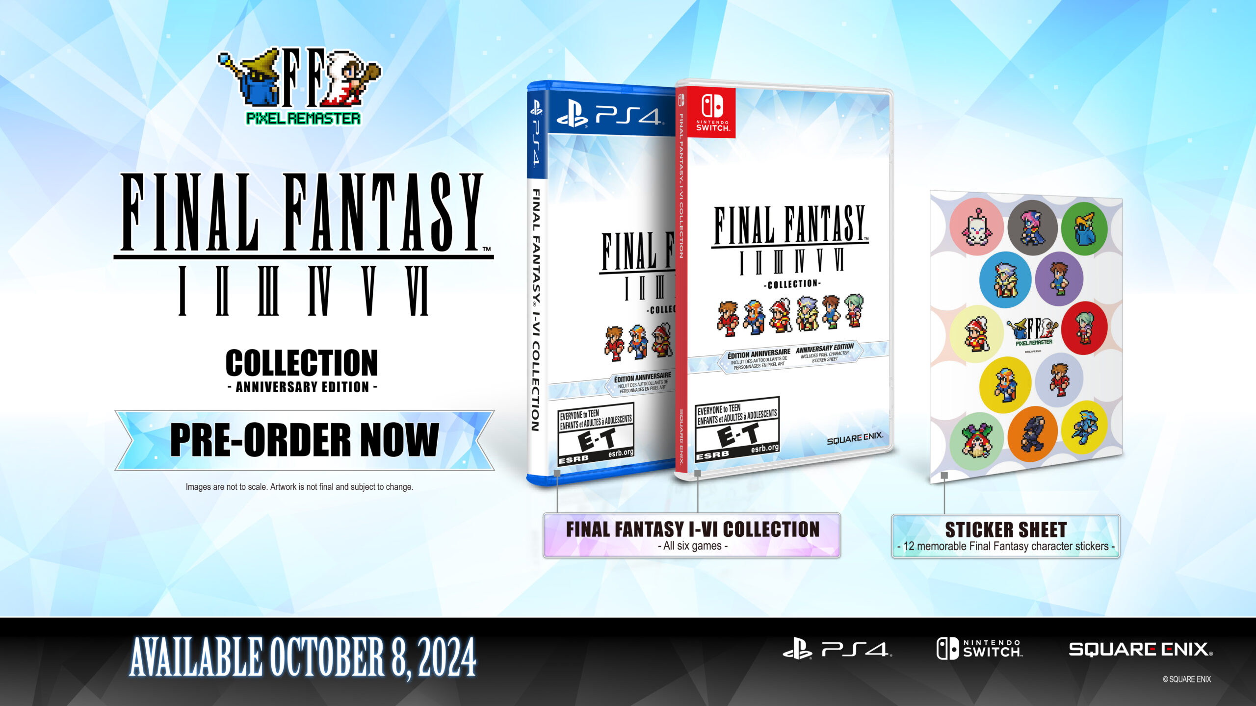Final Fantasy Pixel Remaster anuncia versão física para PS4 e Switch