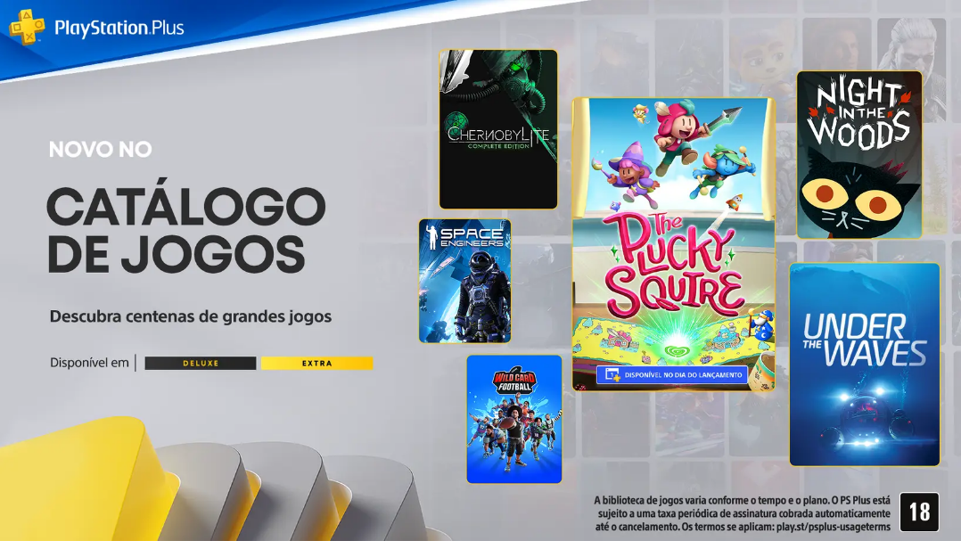 PlayStation Plus anuncia novos jogos dos catálogos Extra e Deluxe