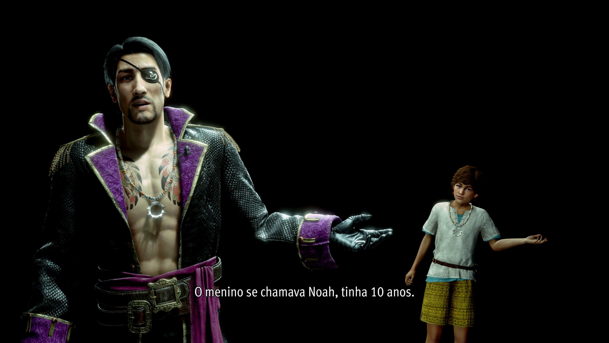 Like a Dragon: Pirate Yakuza in Hawaii e majima apresentando noah