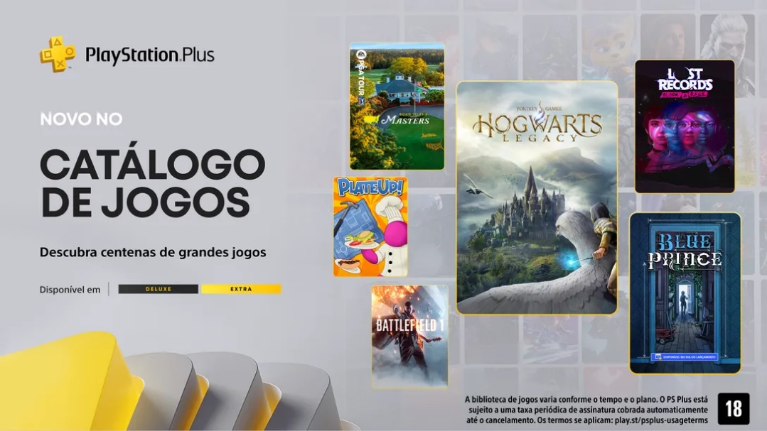 PlayStation Plus Extra anuncia Hogwarts Legacy e mais para o mês de abril