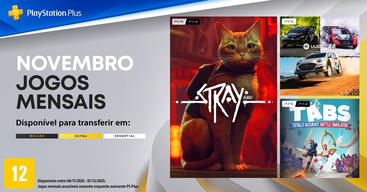 PlayStation Plus revela jogos mensais de novembro