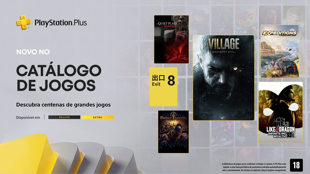 PlayStation Plus Extra anuncia Resident Evil Village, Like a Dragon: Infinite Wealth e mais