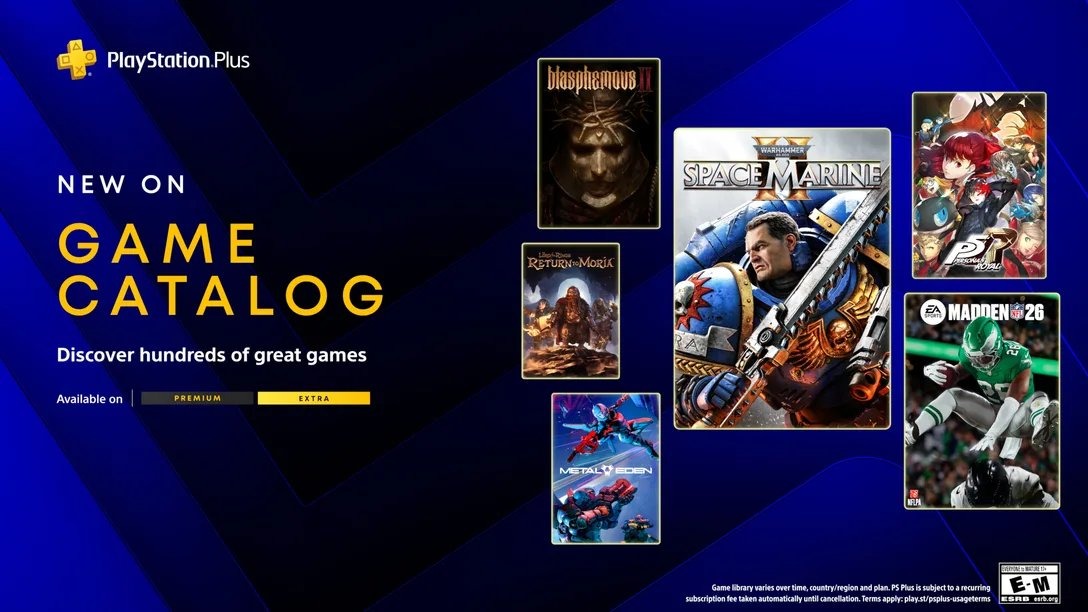 PlayStation Plus anuncia Space Marine II, Persona 5 e mais nos catálogos Extra e Deluxe