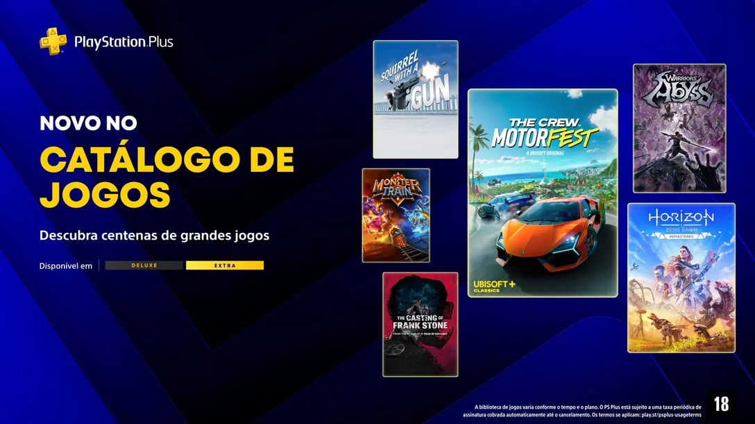 PlayStation Plus revela jogos que chegam nos catálogos Extra e Deluxe