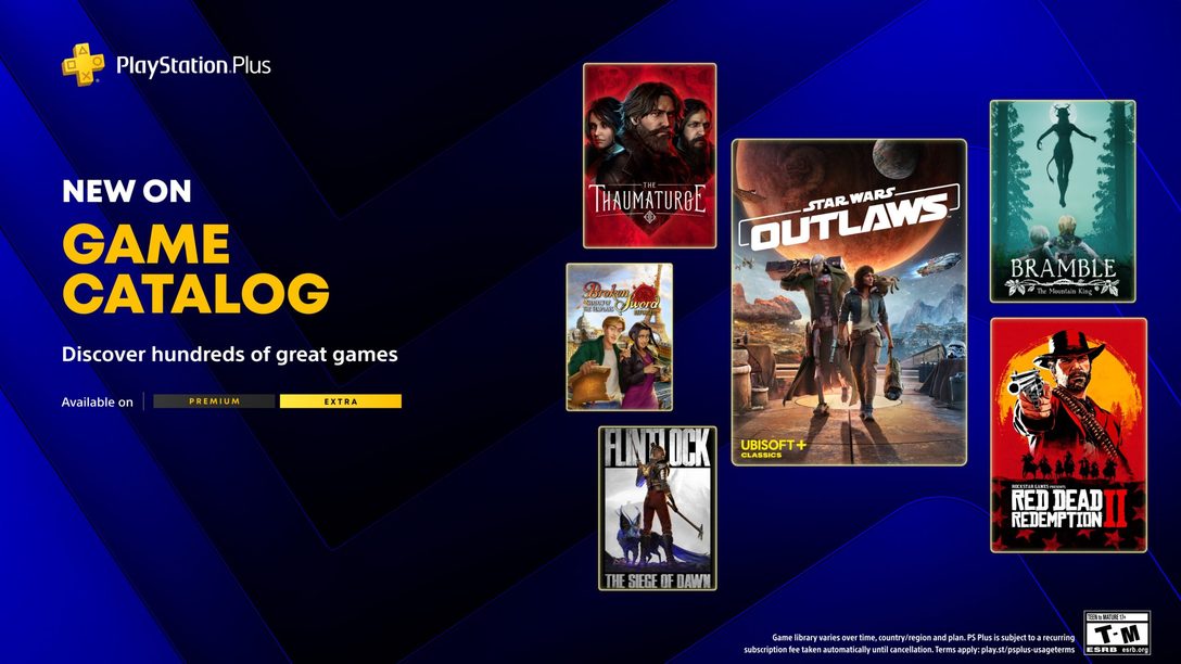 PlayStation Plus Extra e Deluxe anuncia Red Dead Redemption 2, Star Wars Outlaws e mais