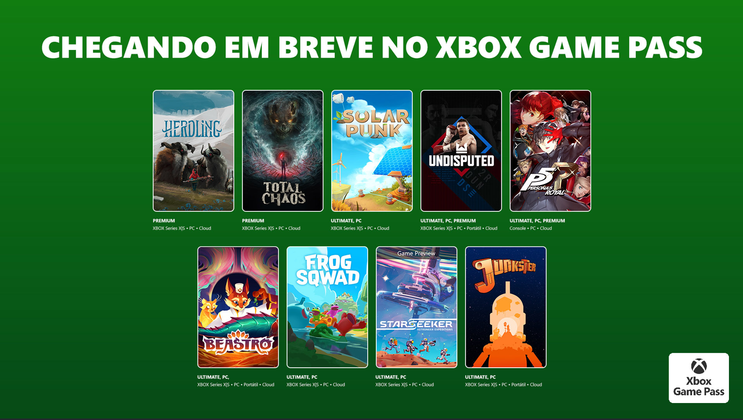 XBOX Game Pass anuncia Persona 5 Royal e mais no mês de junho