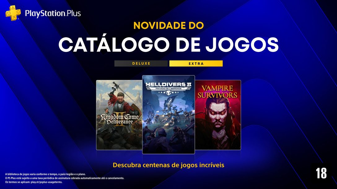 PlayStation Plus Extra e Deluxe anuncia Kingdom Come Deliverance 2, Helldivers 2 e mais