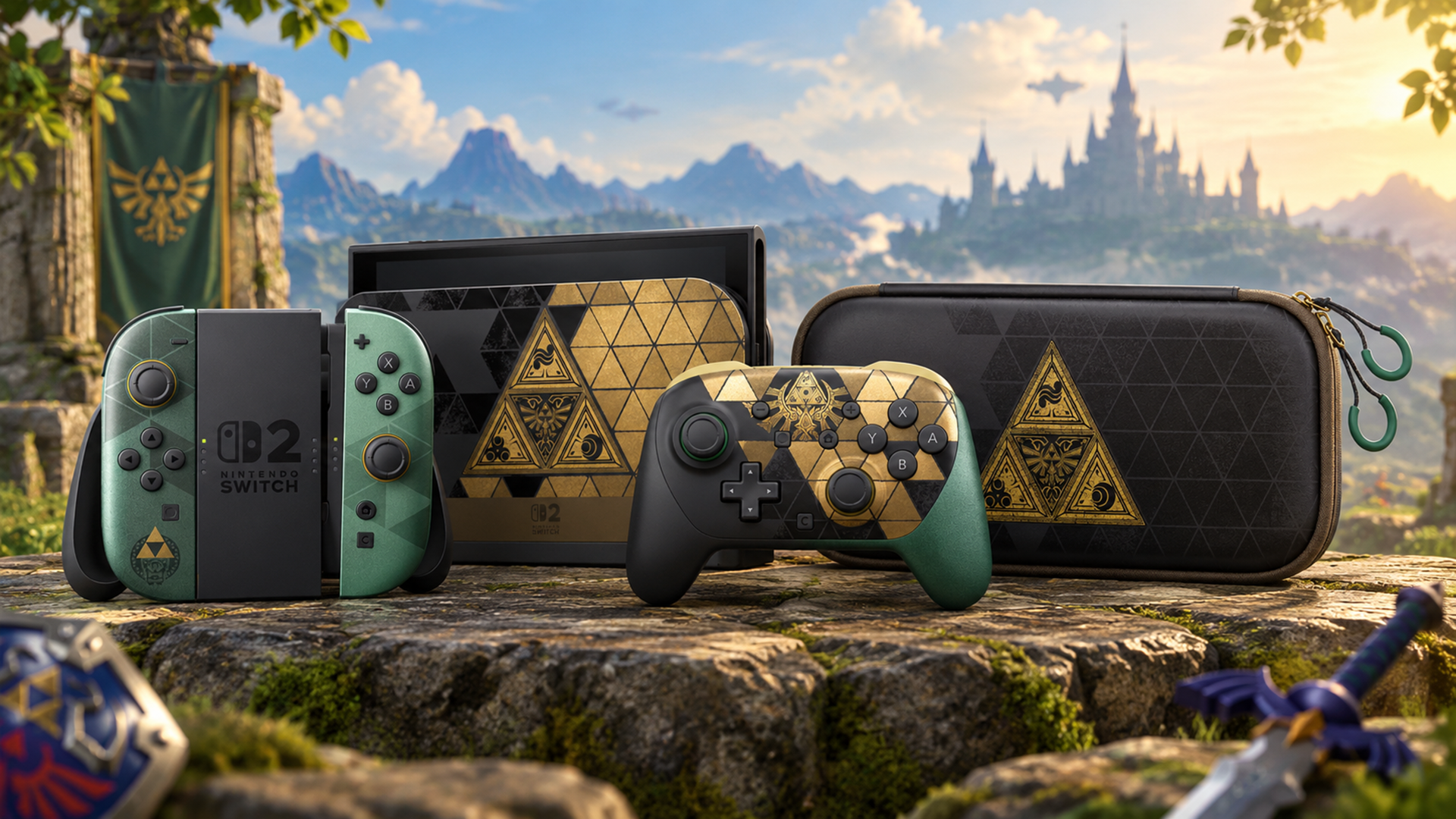 Nintendo Switch 2, Pro-controller e case temáticos dos 40 anos de Zelda abrem pré-venda na Amazon