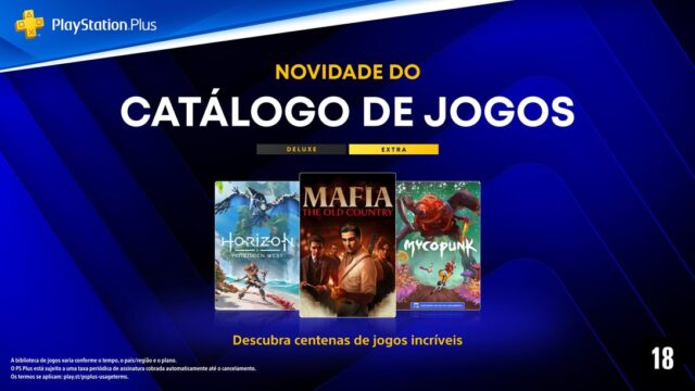 PlayStation Plus Extra confirma Horizon Forbidden West, Mafia: The Old Country e mais