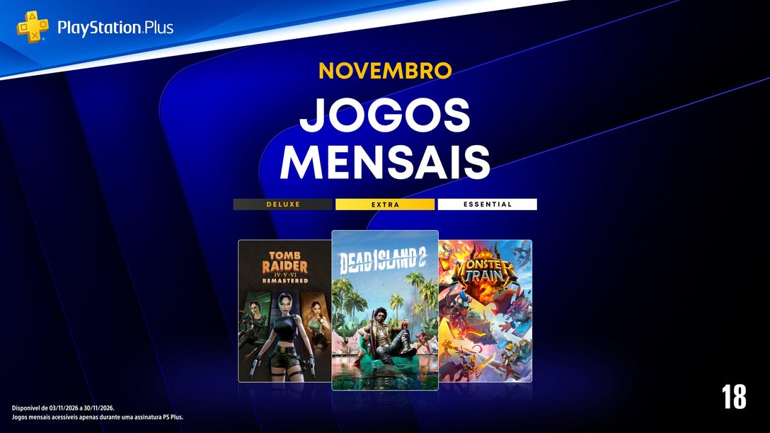 PlayStation Plus revela jogos mensais de novembro